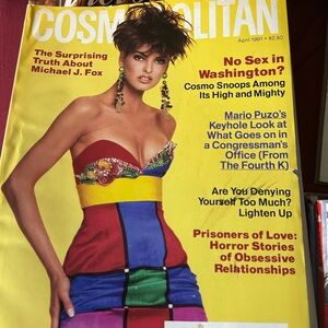 Vintage April 1991 Cosmopolitan Magazine Linda Evangelista Cover
